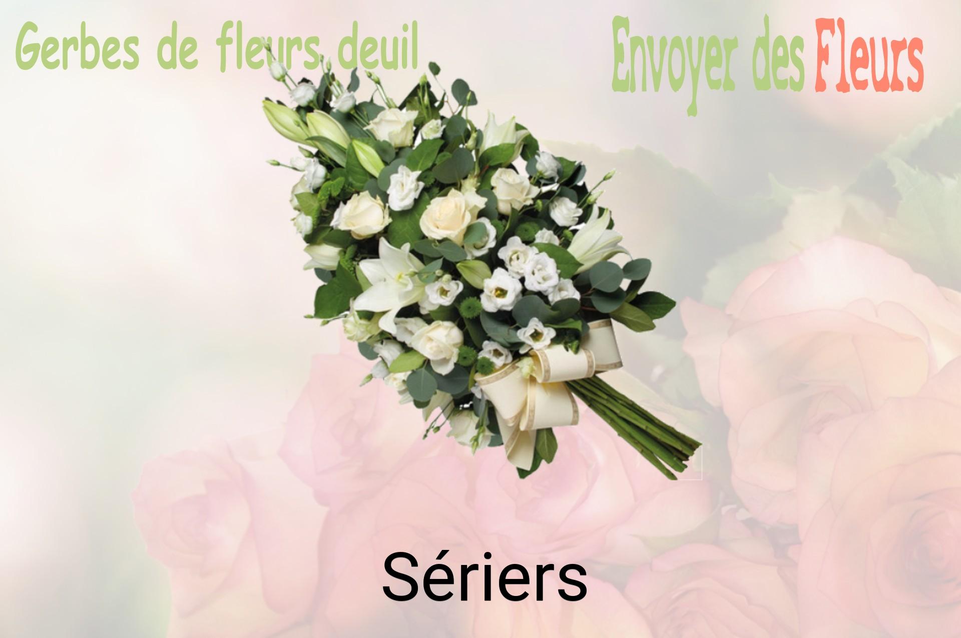 Gerbe de fleurs de deuil livrée à Sériers